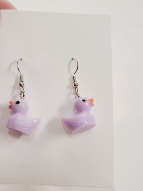 Lavender Duck Dangle Earrings